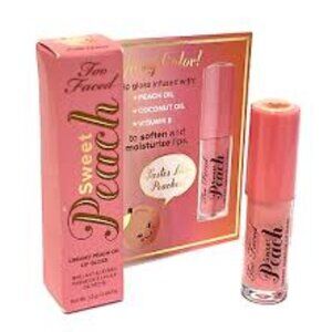 New TOO FACED Sweet Peach Lip Gloss, .04 oz Travel Size